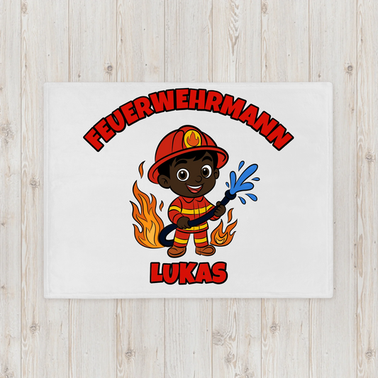 Personalisierte Kuscheldecke Feuerwehrmann