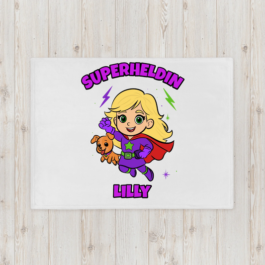 Personalisierte Kuscheldecke Superheldin